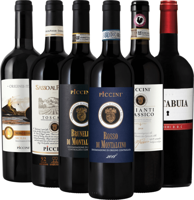 Set of 6 Piccini red wine