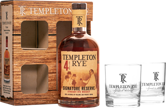 Templeton Rye 4 Year Old + 2 glasses - Rye Whiskey | Bondston