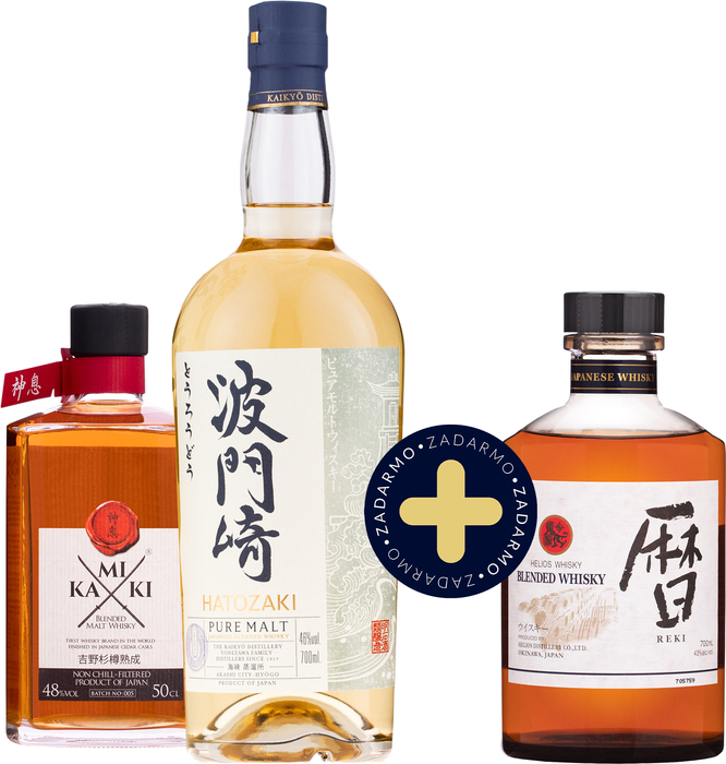 Set Kamiky Whisky + Hatozaki Japanese Pure Malt + Reki Blended Whisky zadarmo