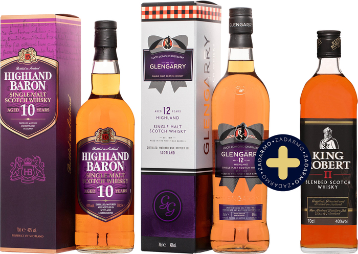Bundle Glengarry 12y + Highland Baron 10y + King Robert II free