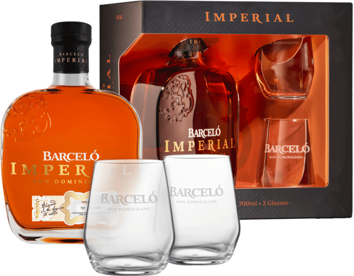 Barceló Imperial + 2 glasses - damaged