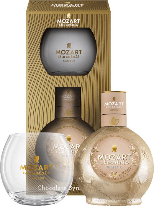 Mozart Chocolate Symphony White Chocolate Cream 0,5l + 1 glass