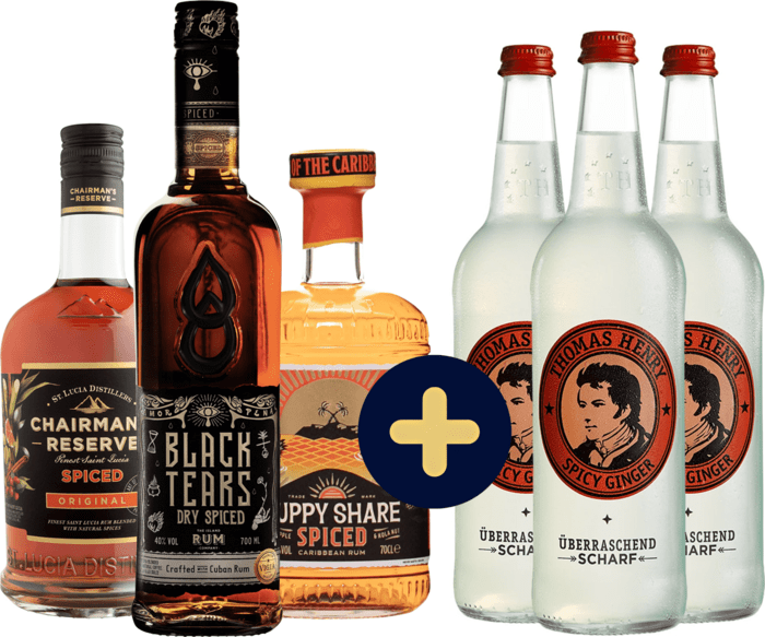 Bundle 3x Spiced rum + 3x Thomas Henry Ginger Beer 0,75 l free