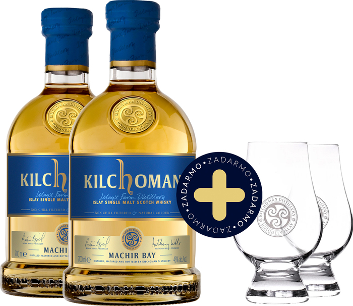 Set 2 x Kilchoman Machir Bay + 2 poháre zadarmo