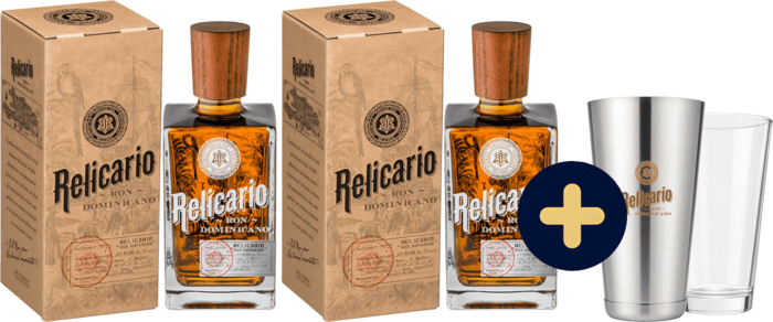 Bundle 2x Relicario Ron Dominicano Superior + shaker for free