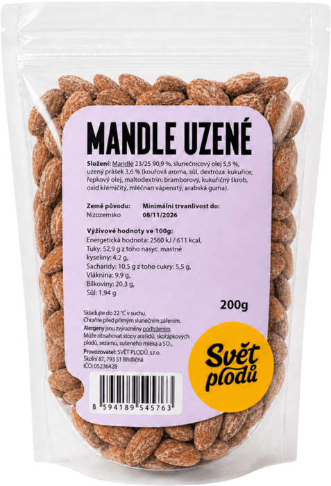 Svět plodů Mandle Údené 200 g