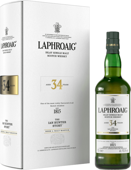 Laphroaig 34 letá The Ian Hunter Story Book 4 Edition