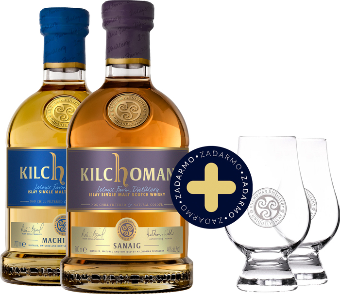 Set Kilchoman Sanaig + Machir + 2 poháre zadarmo