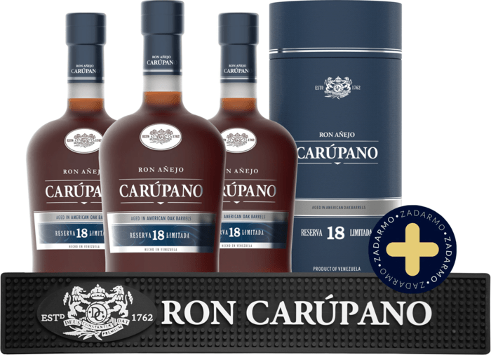 Set 3x Carúpano Reserva Limitada 18 + barová podložka