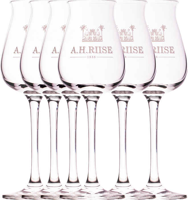 A.H. Riise rum glasses 6x 