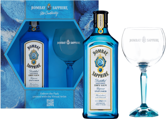 Bombay Sapphire + glass