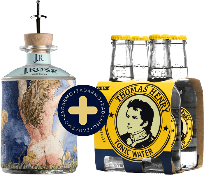 Set J.Rose London Dry Artisan Gin No.4 + 4 pack Thomas Henry Tonic Water zadarmo