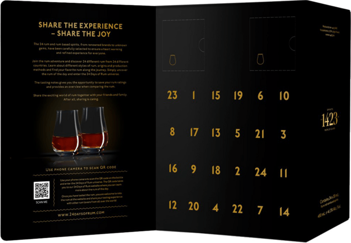 24 Days of Rum - Rum Calendar 2024 + 2 glasses