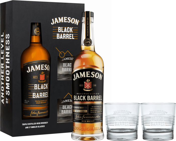 Jameson Black Barrel + 2 glasses