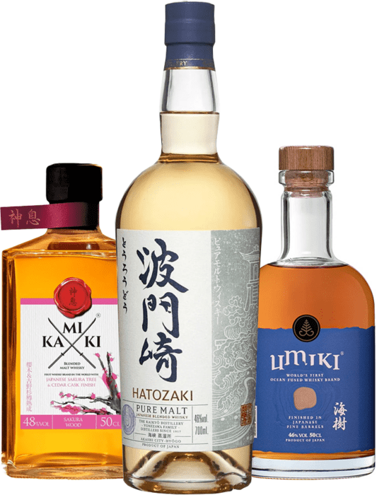 Bundle Umiki Whisky + Kamiki Sakura Wood Whisky + Hatozaki Japanese Pure Malt