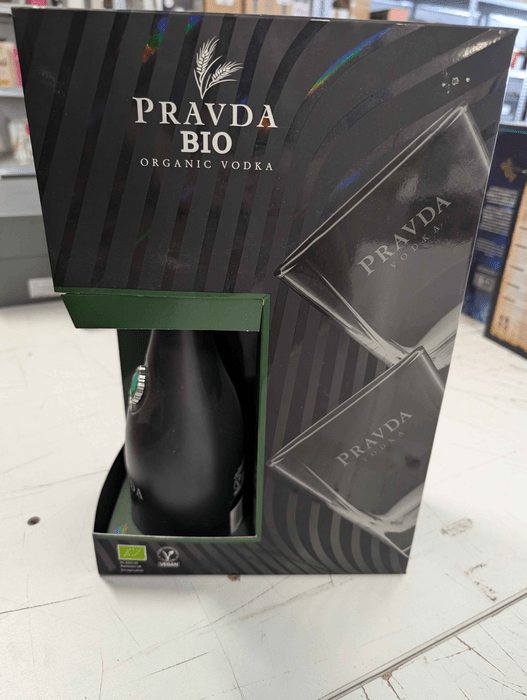 Pravda Bio Organic Vodka + 2 poháre - poškodený obal