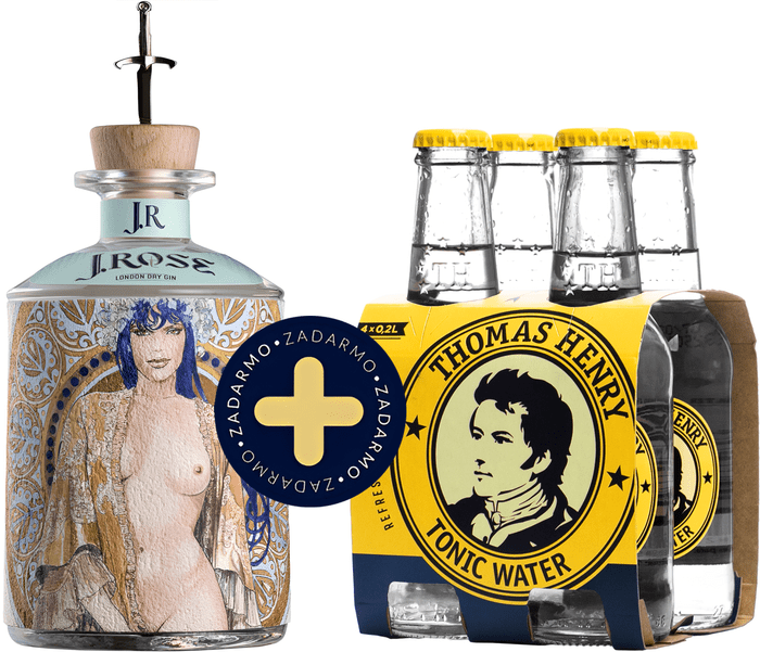 Set J.Rose London Dry Artisan Gin No.2 + 4 pack Thomas Henry Tonic Water zdarma