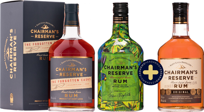 Set Chairman's Reserve Forgotten Casks + Original Parrot Limited Edition + Reserve free