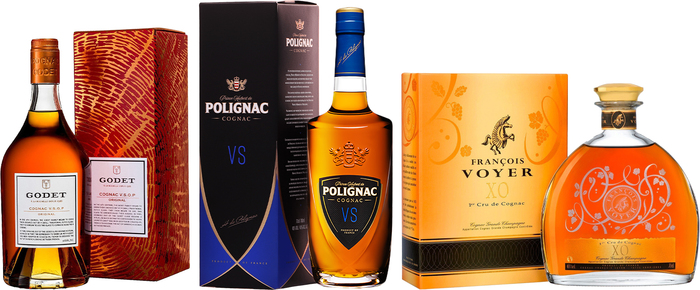 Bundle Polignac VS + Godet VSOP Original + François Voyer XO Premier Cru