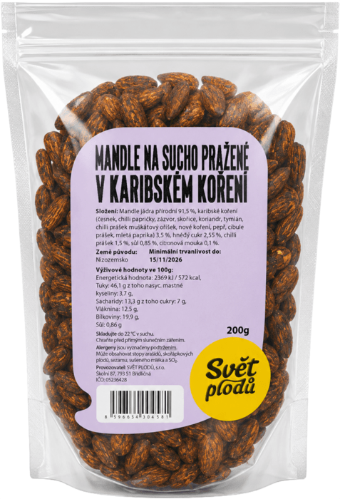 Svět plodů Mandle Karibské Korenie 200 g