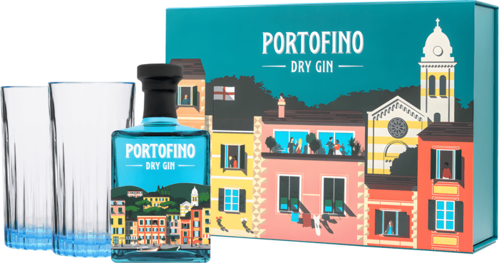 Portofino Dry Gin 0,5 l + 2 glasses