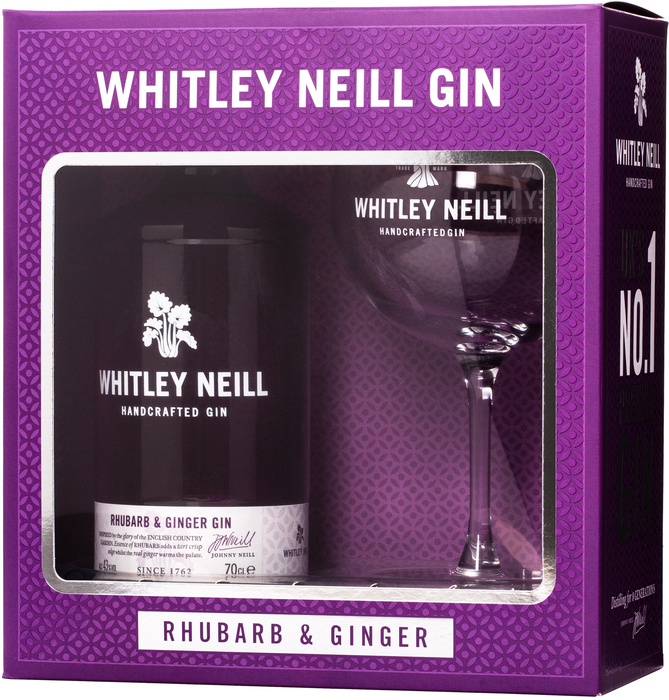 Whitley Neill Rhubarb &amp; Ginger Gin + 1 sklenice