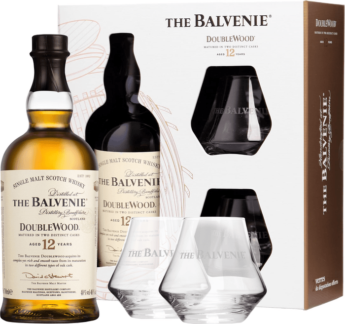 The Balvenie 12 ročná Doublewood + 2 poháre - poškodený obal