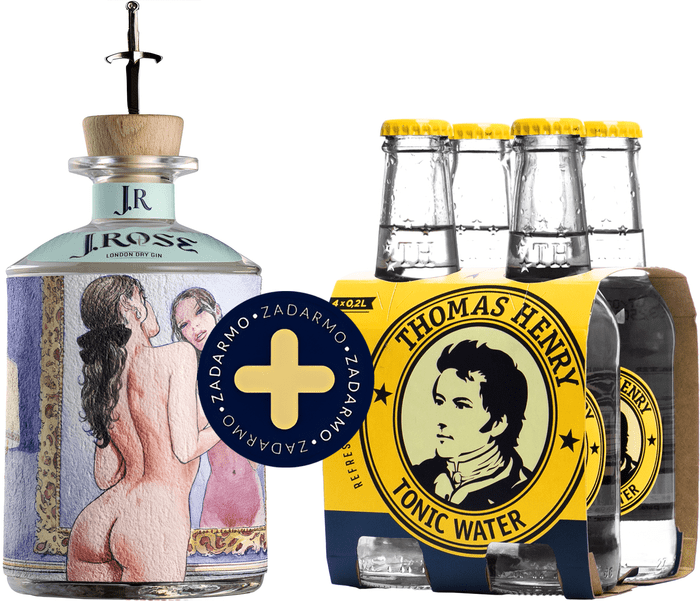 Set J.Rose London Dry Artisan Gin No.5 + 4 pack Thomas Henry Tonic Water zadarmo