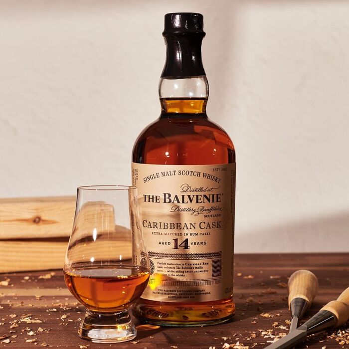 Balvenie 14 Year Old Caribbean Cask + 2 glasses