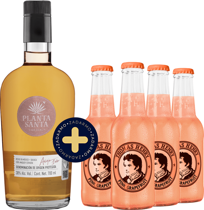 Set Mezcal Planta Santa Añejo + 4x Thomas Henry Grapefruit 0,2l zadarmo