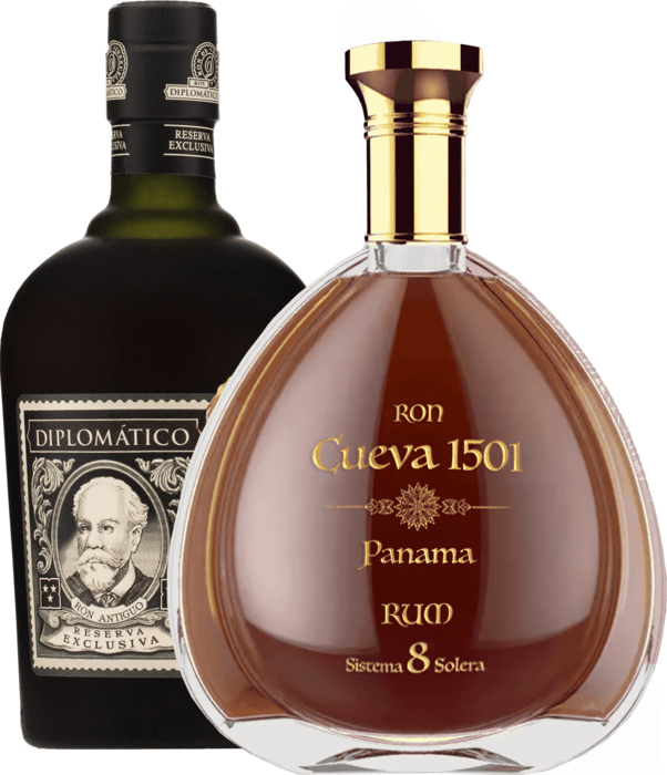 Set Diplomatico + Ron Cueva 1501 Panama Sistema 8 Solera