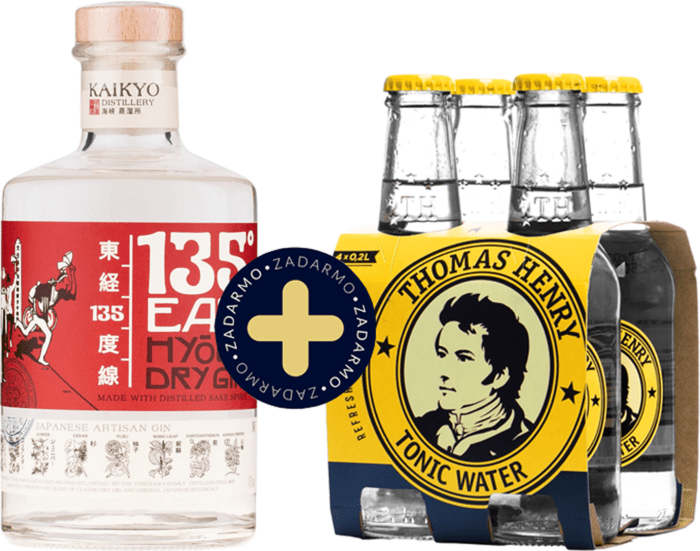 Set 135° East Hyogo Dry Gin + 4 pack Thomas Henry Tonic Water Zadarmo
