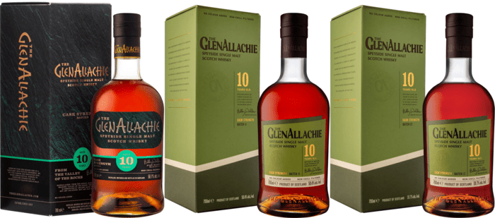 Set The GlenAllachie 10 Year Old Cask Strength Batch 9 + Batch 11 + Batch 12