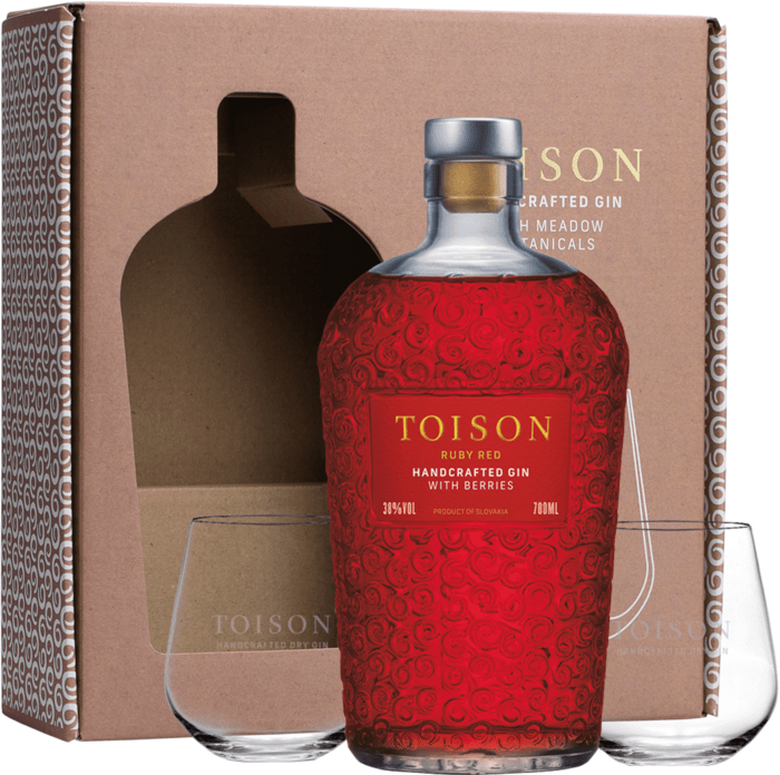 Toison Ruby Red + 2 sklenice