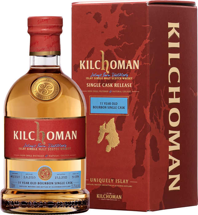 Kilchoman 11 ročná Bourbon Single Cask  #465/2010