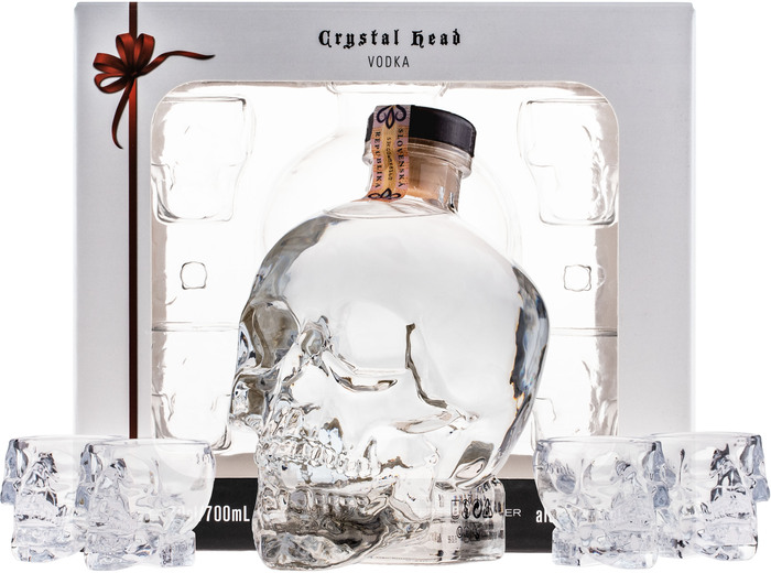 Crystal Head + 4 sklenice