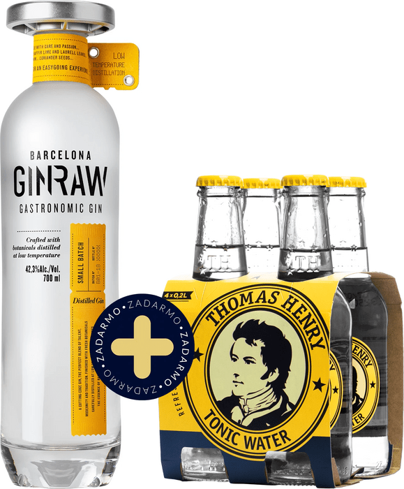 Bundle GinRaw Gastronomic Gin +  4pack Thomas Henry Tonic Water Free