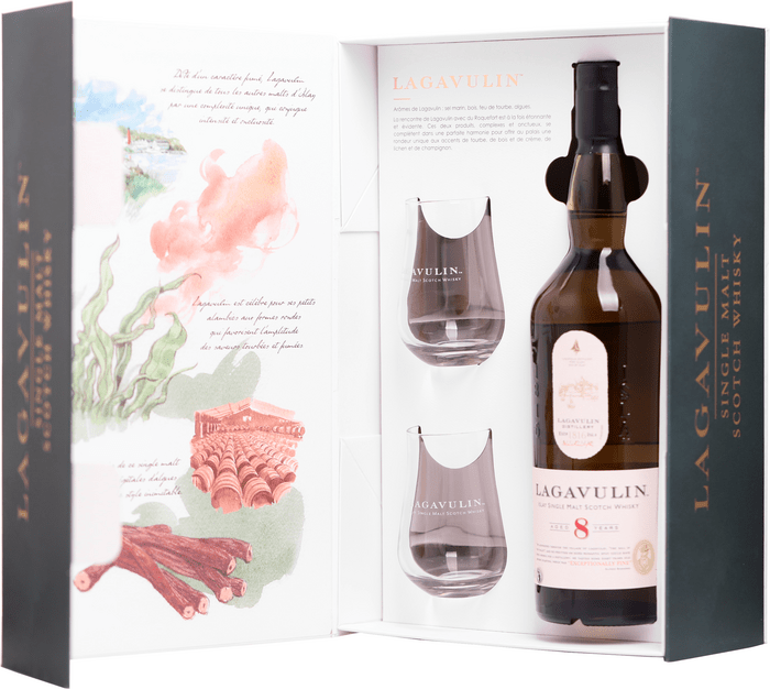 Lagavulin 8 Year Old + 2 glasses pack