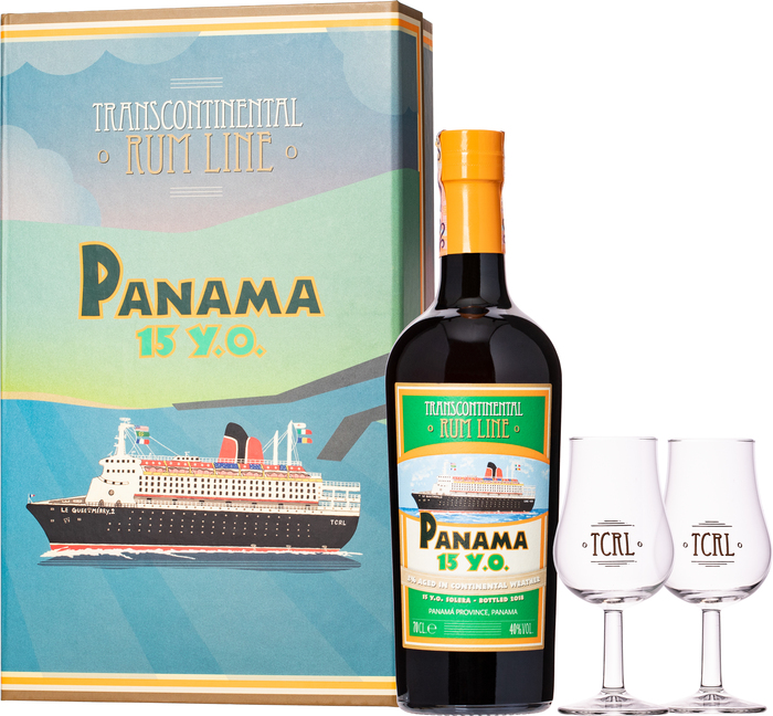 Transcontinental Rum Line Panama 15 letý + 2 sklenice