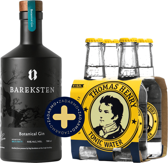 Set Bareksten Botanical Gin + 4x Thomas Henry Tonic Water zadarmo