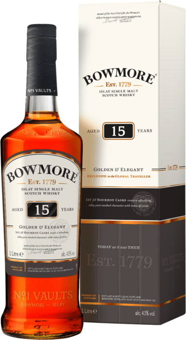 Bowmore 15 ročná Golden &amp; Elegant 1l