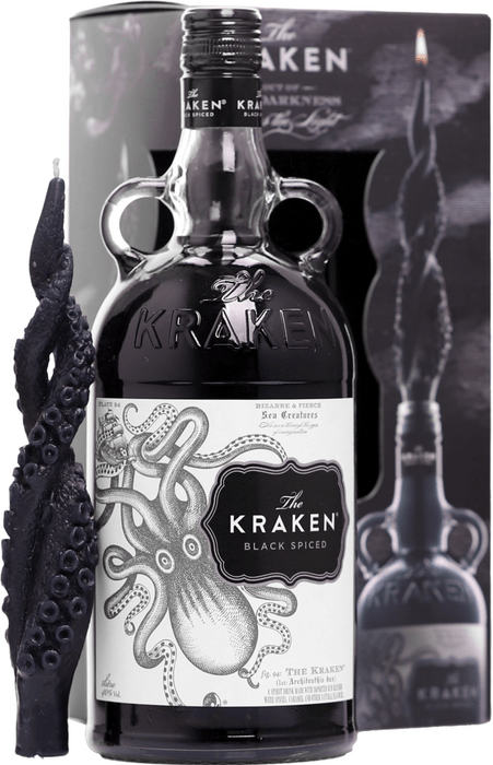 Kraken Black Spiced Rum 1l + sviečka - poškodený obal