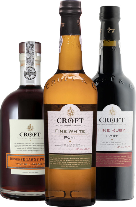 Bundle Croft Fine Ruby + Tawny + White Port