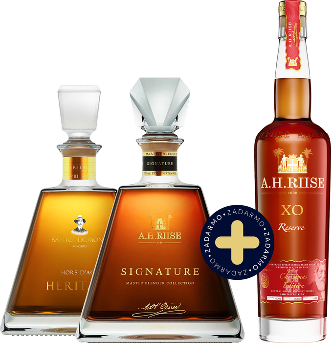 Bundle Santos Dumont Heritage + A.H. Riise Signature + A.H. Riise XO Reserve Christmas free