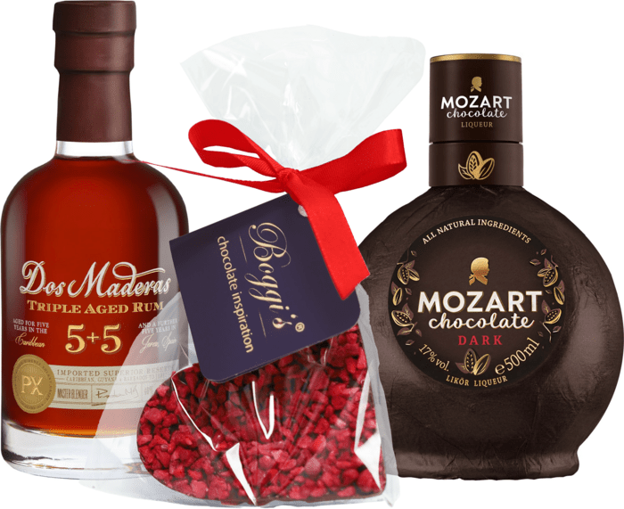 Bundle Mozart Chocolate Dark + Dos Maderas PX 5+5 0,2l + Boggi&#039;s Heart