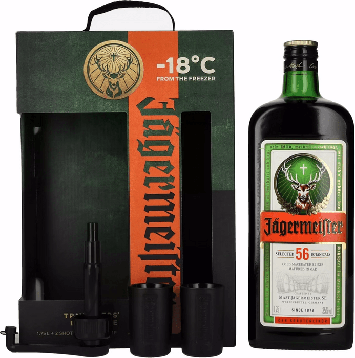 Jägermeister 1,75l + 2 glasses + pump
