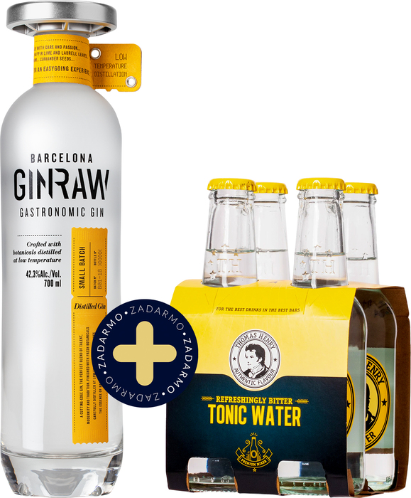 Set GinRaw Gastronomic Gin +  4pack Thomas Henry Tonic Water Zdarma