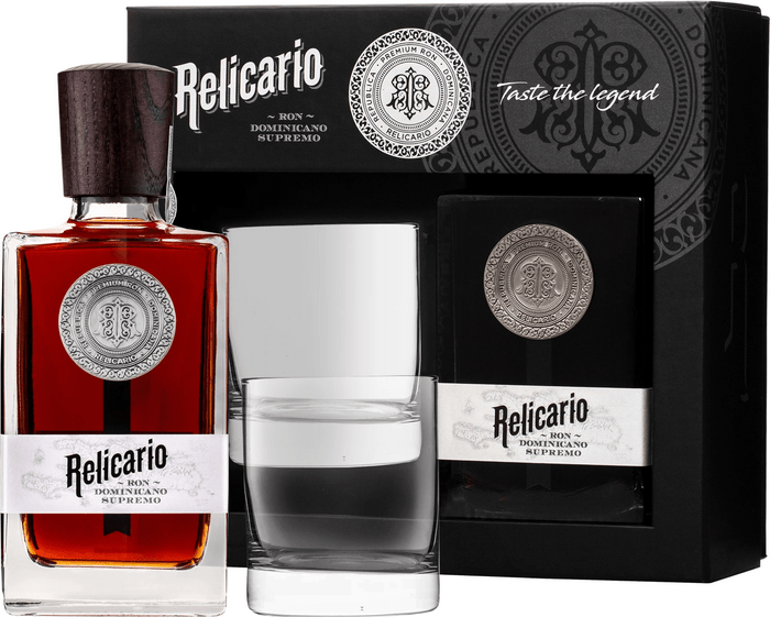Relicario Ron Dominicano Supremo + glass - damaged box