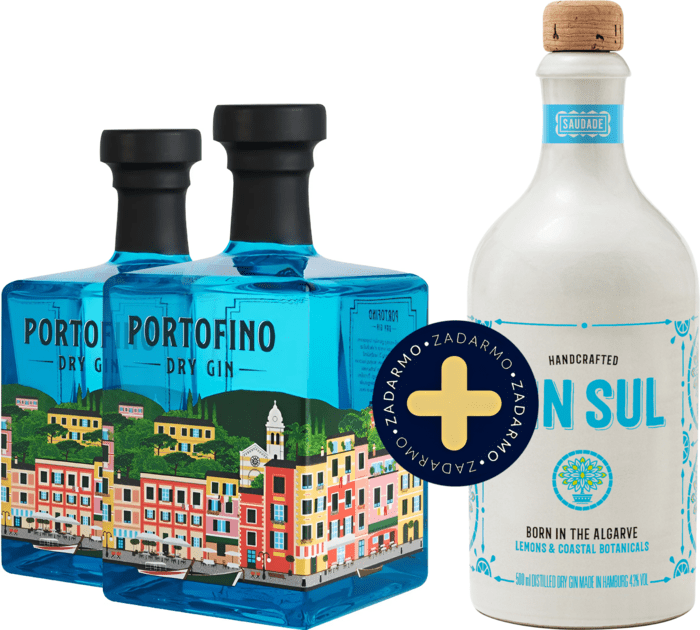 Set 2x Portofino Dry Gin + Gin Sul zadarmo