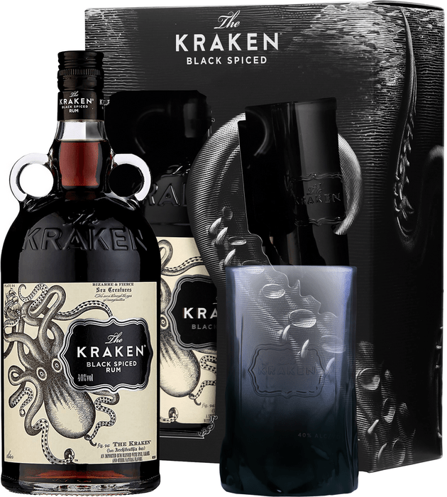 Kraken Black Spiced Rum + glass